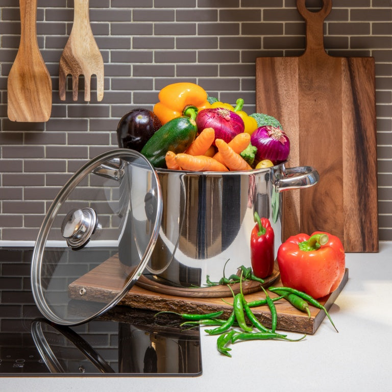 Stainless Steel Collection Deep Stock Pot - 24cm