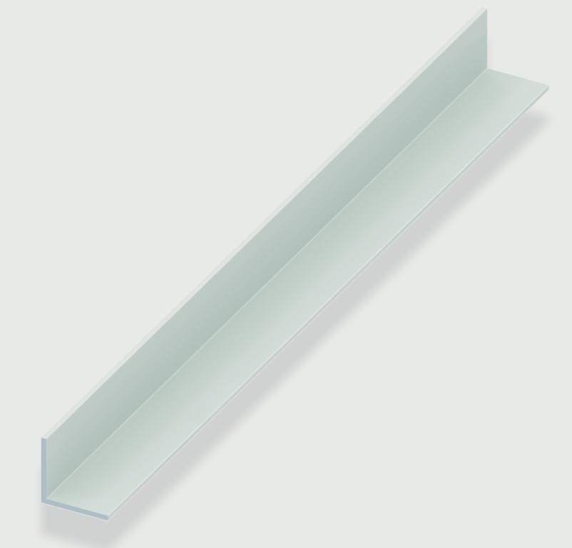 Angle Equal Sided - White Plastic - 25mm x 25mm x 2mm x 2m