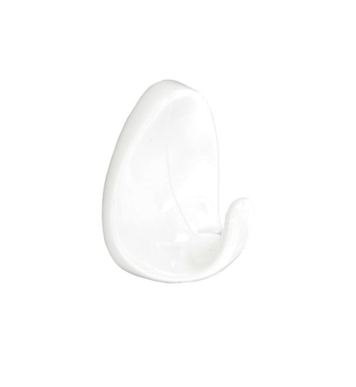 Oval Self-Adhesive Hooks White (2) - Large