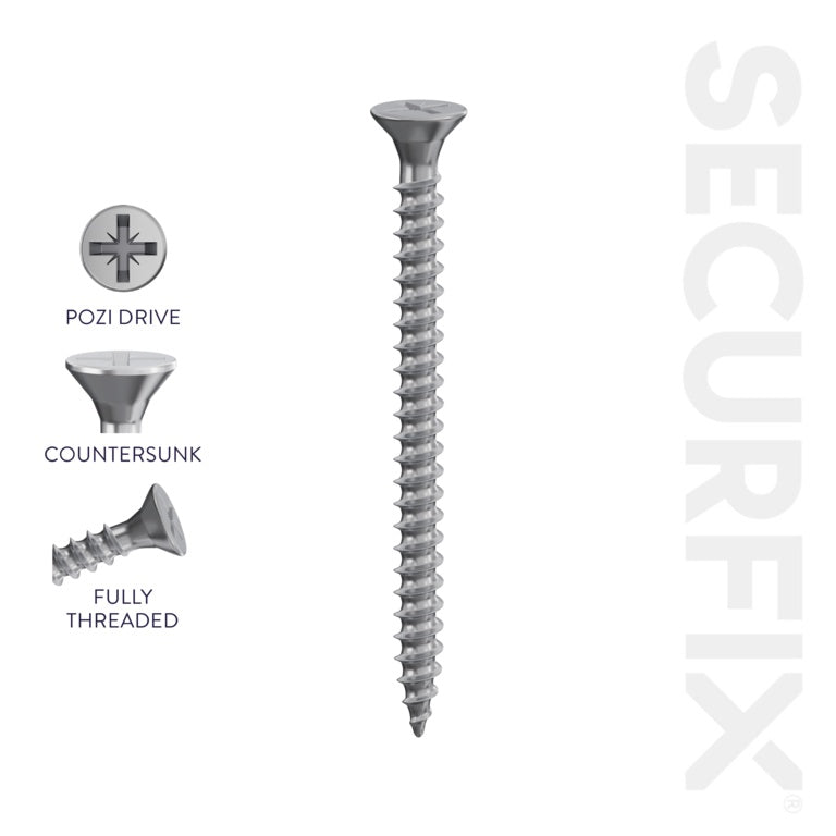 A2 Stainless Steel Multi-Purpose Screws - 10 x 2 ¾"-5.0 x 70mm | Pack of 100