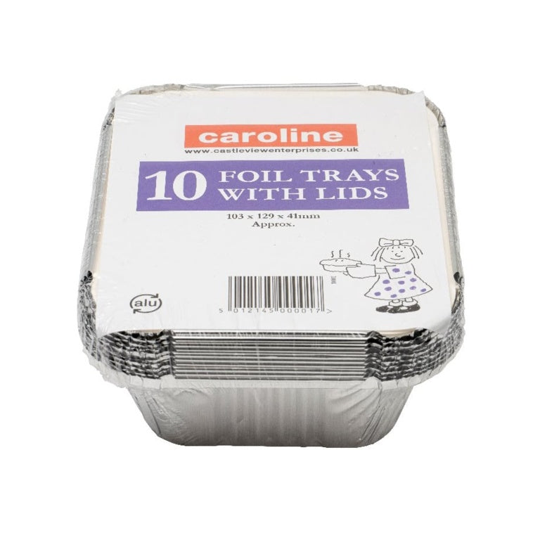 Foil Trays With Lids - 16oz, Pack 10