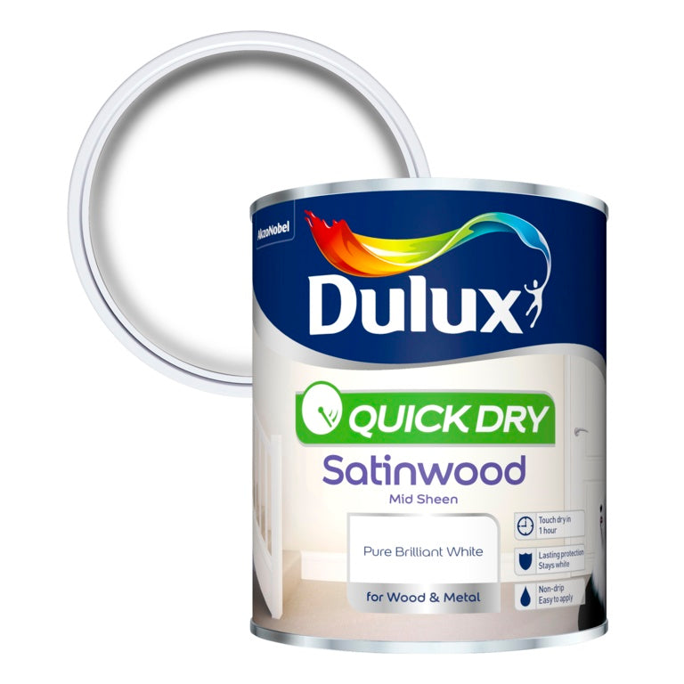 Quick Dry Satinwood 750ml - Pure Brilliant White