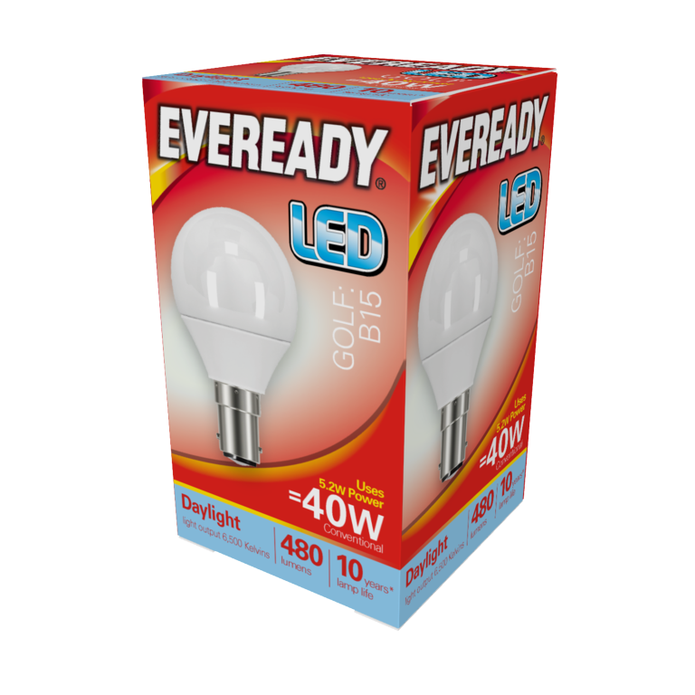 LED Golf 6w - 480lm Daylight 6500k B15