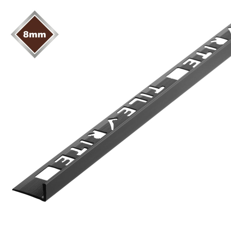 8mm L Profile PVC Tile Trim - Black