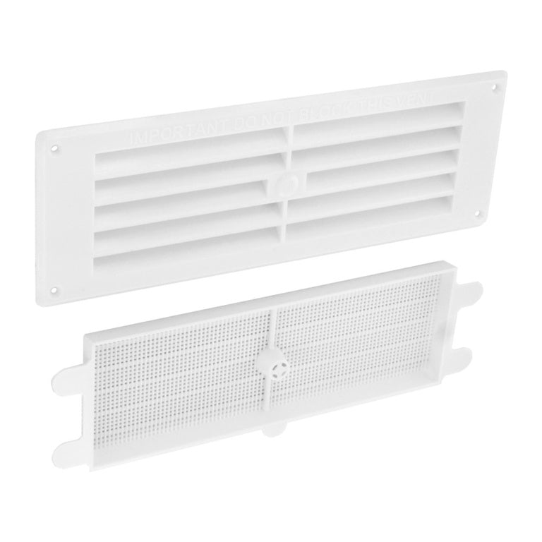 Plastic Louvre Vent White Remove Fly - 9x3