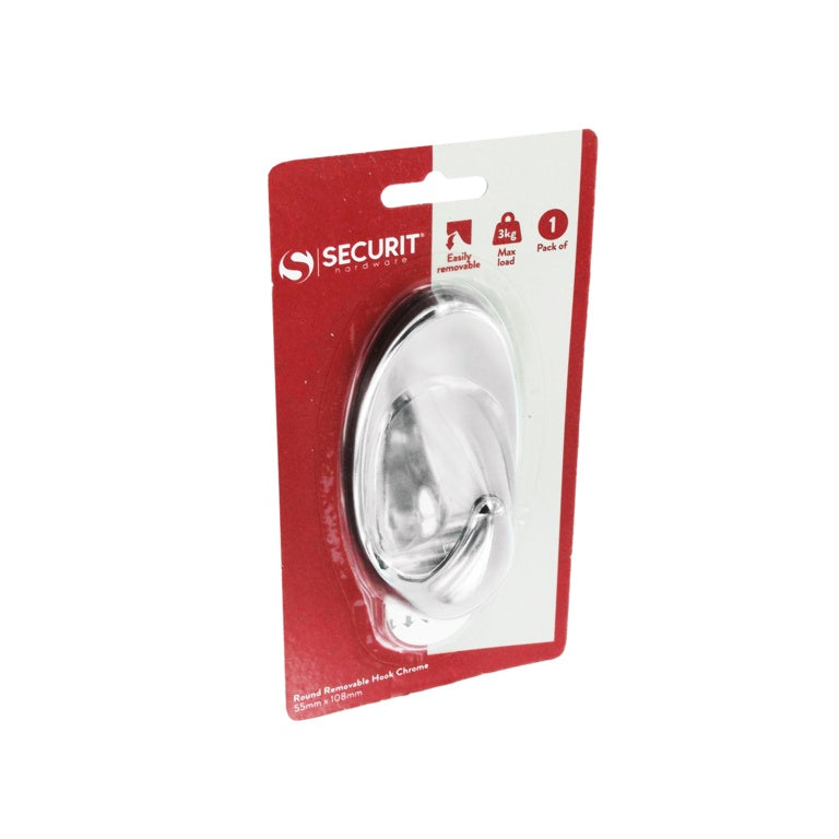 Removable Oval Hook Chrome - 55 x 110mm
