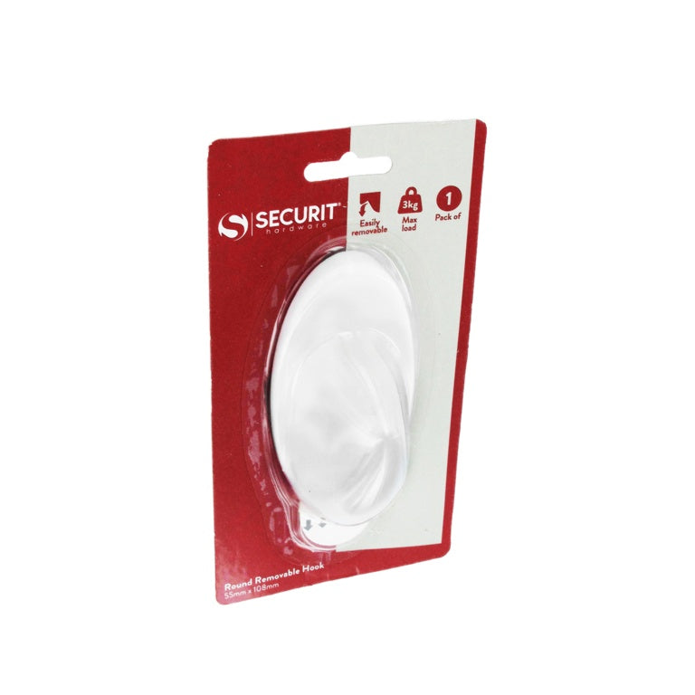 Removable Oval Hook White - 55 x 110mm