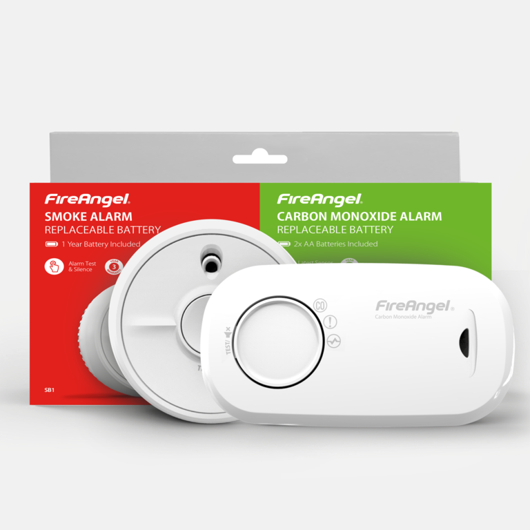 CO/Smoke Alarm With Replaceable Battery - Twin Pack