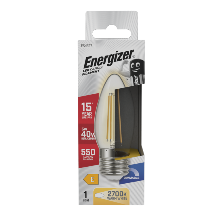 Filament LED Candle E27 Dimmable 5w - 470lm