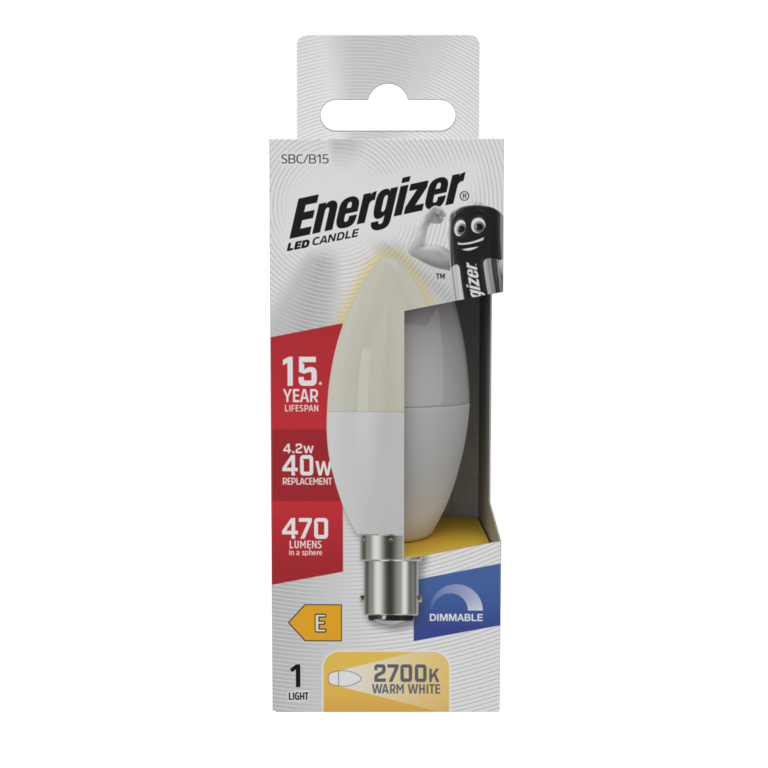 LED Candle 470lm Opal B15 Dimmable - 4.2w