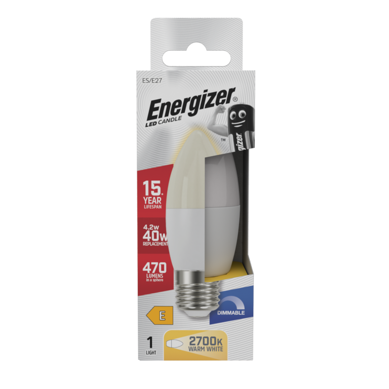 LED Candle 470lm Opal E27 Dimmable - 4.2w