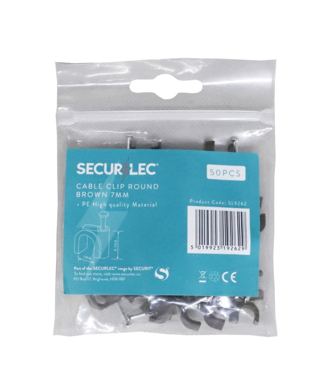 Cable Clip Round Black - 7mm 50 Piece