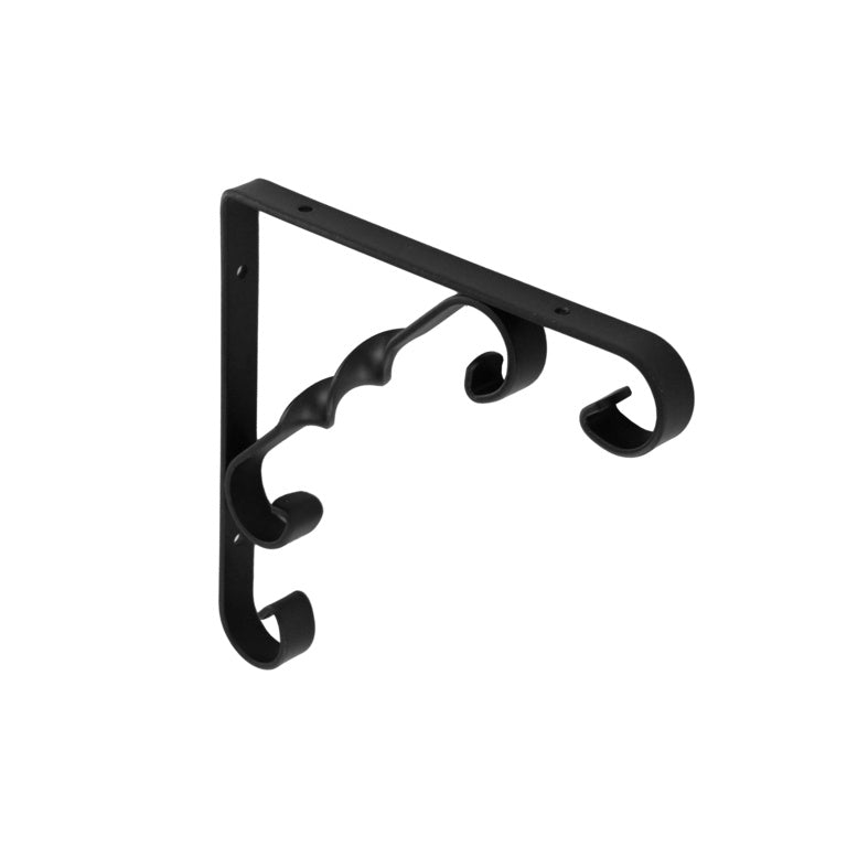 Ornamental Scroll Bracket - Black 150x150mm