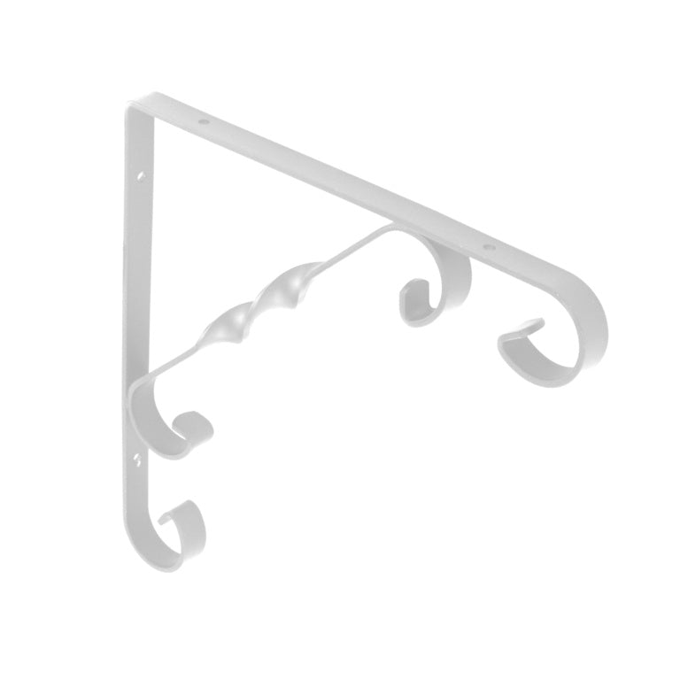 White Ornamental Scroll Bracket - 200x200mm