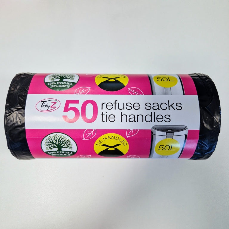 Refuse Sacks With Tie Handles - Pack 50