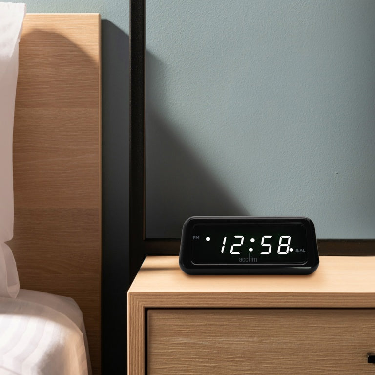Cory White LED Smart Connector Alarm Clock - Black