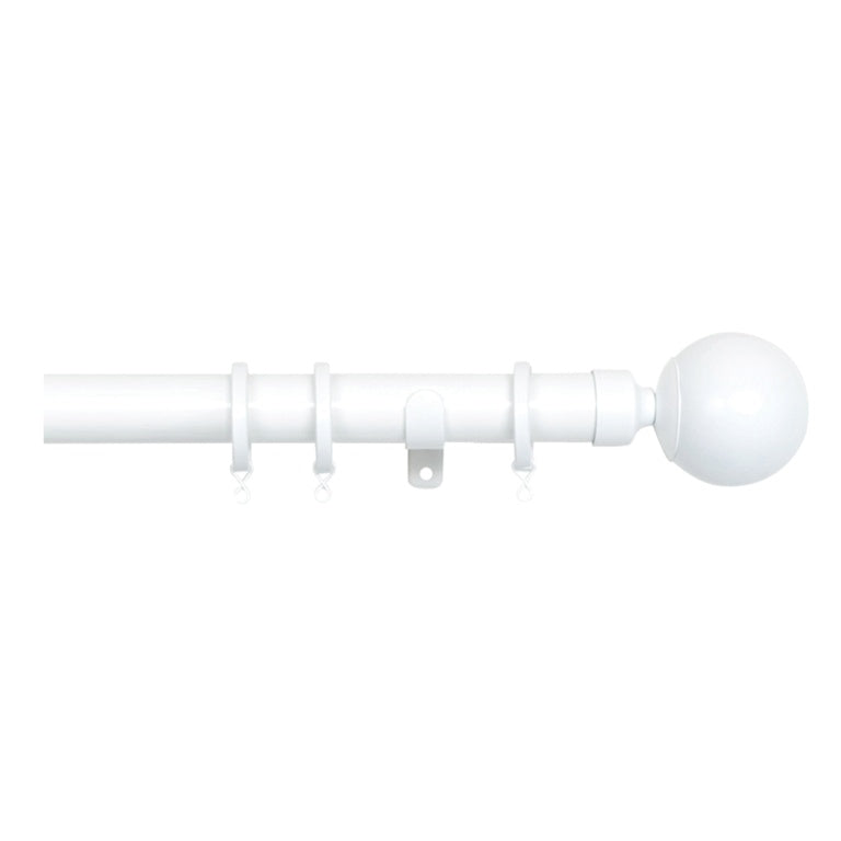 Cosmos 28mm Metal Curtain Pole Kit White - 180cm