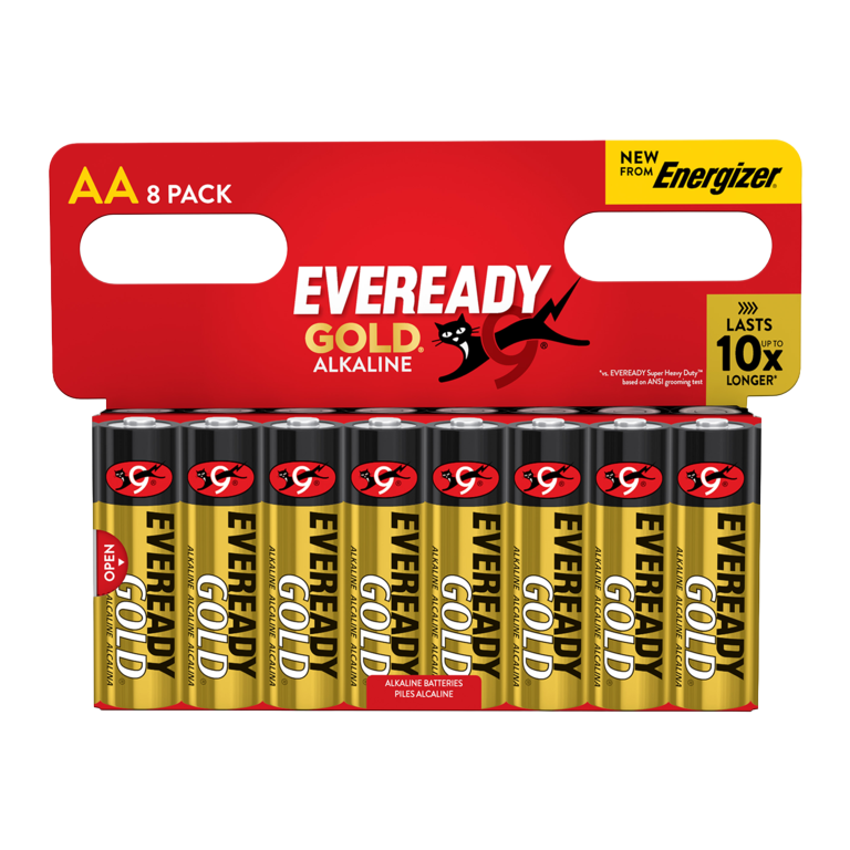 Gold AA Batteries - Card of 8