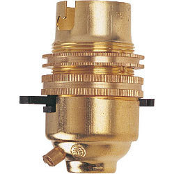 BC Brass 1/2" Switched Lampholder with Earth - Skin Packed