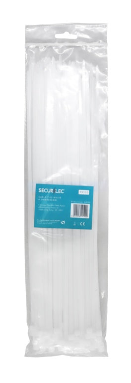 White Cable Ties - 4.5mm x 380mm Pack 100