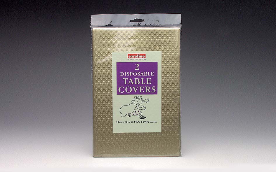 Square Paper Table Covers - 90cm Gold, 2 Pack