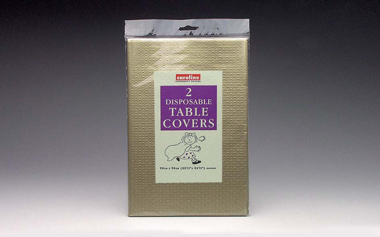 Square Paper Table Covers - 90cm Gold, 2 Pack