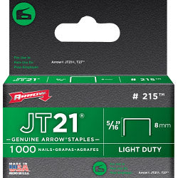 JT21/T27 Staples - 8mm 5/16in (1000)