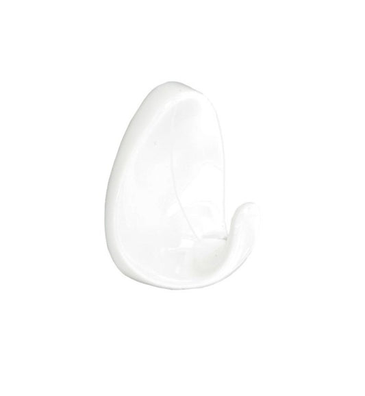 Oval Self-Adhesive Hooks White (2) - Large