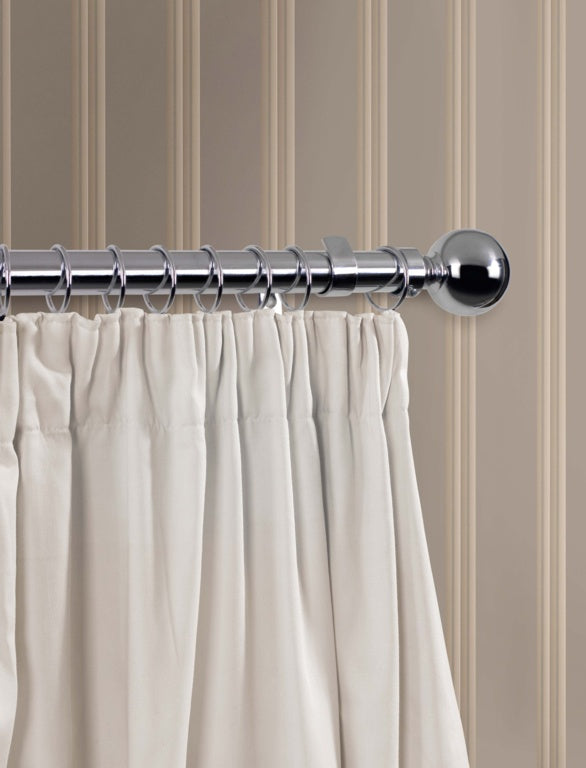 Chrome Finish Curtain Pole - 180cm, 28mm diameter