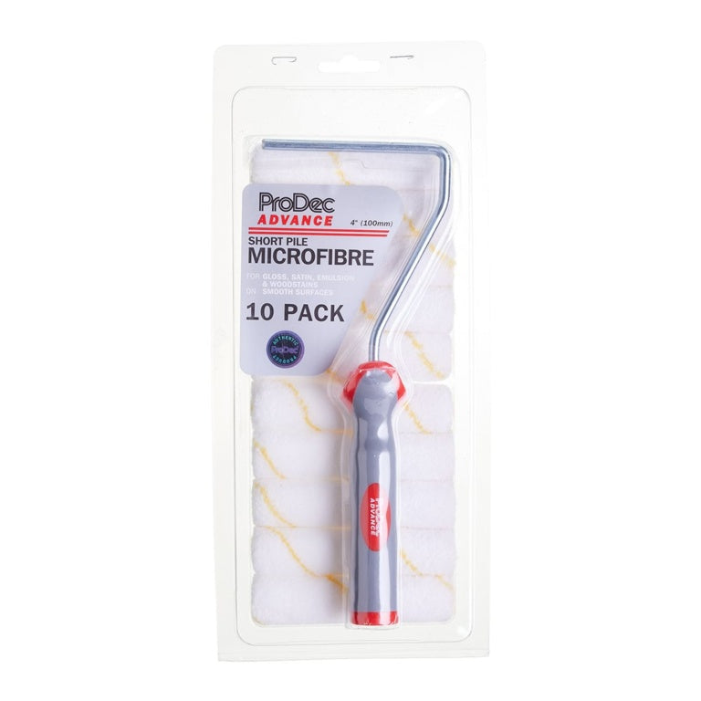 Short Pile Microfibre Roller & Frame (10 Pack) - 4" /100mm