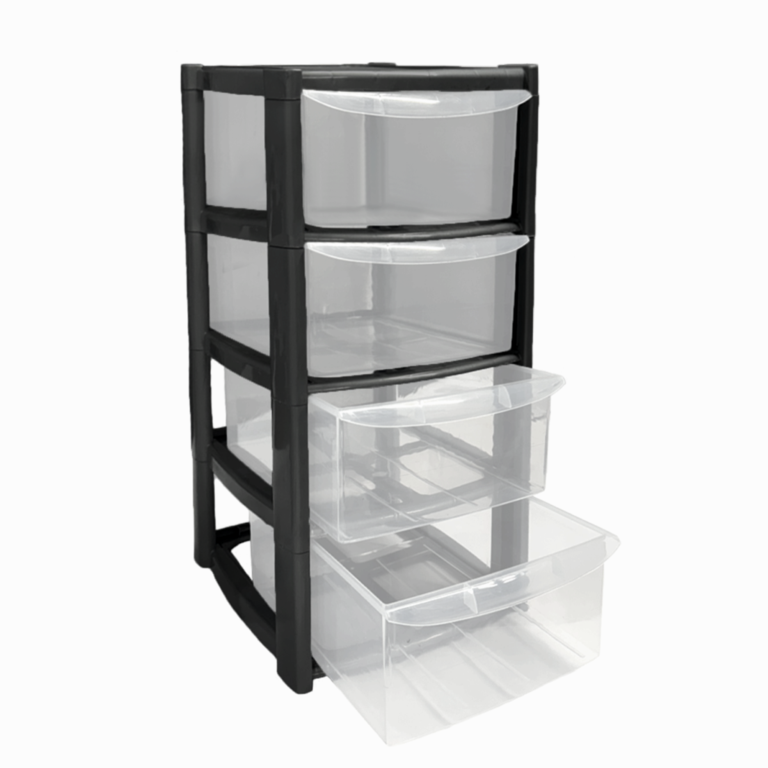 4 Drawer Tower - Large Black