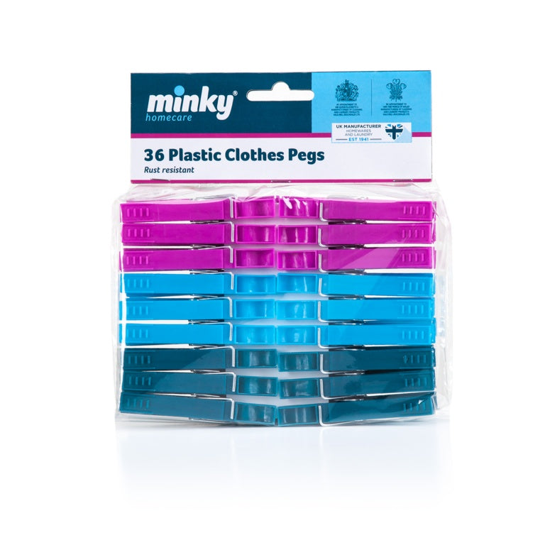 Spring Loaded Plastic Pegs - 7.5 x 1.5 x 1cm