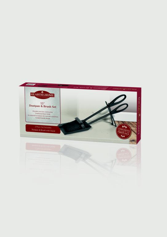 Fireside Dustpan And Brush Set - Black 15"