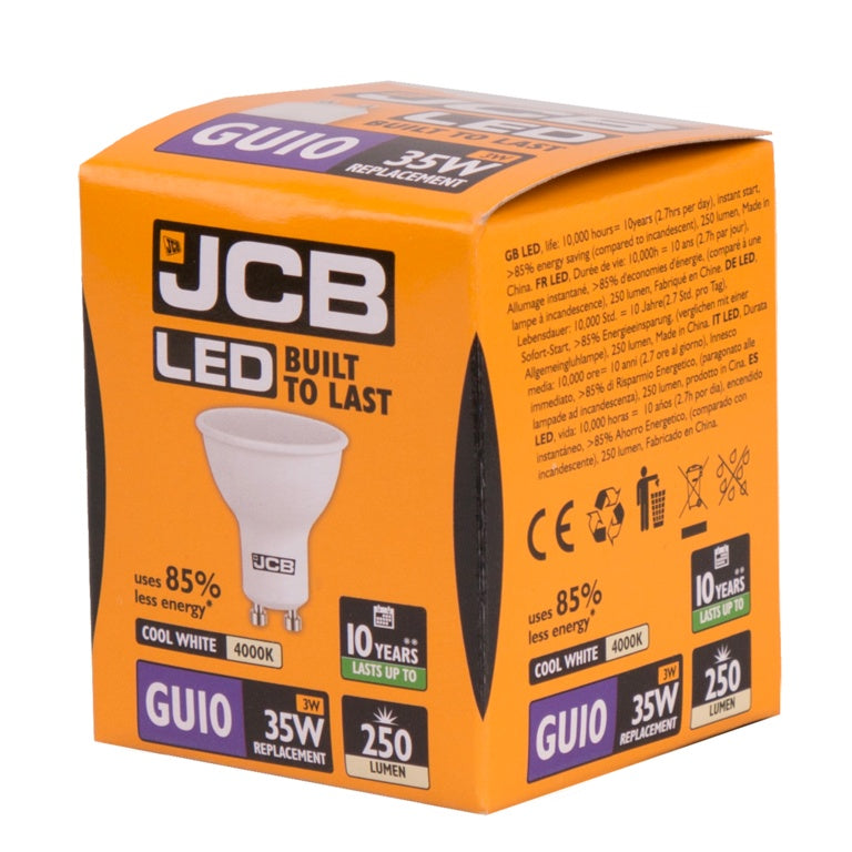 LED GU10 3w - 250lms 4000K Cool White