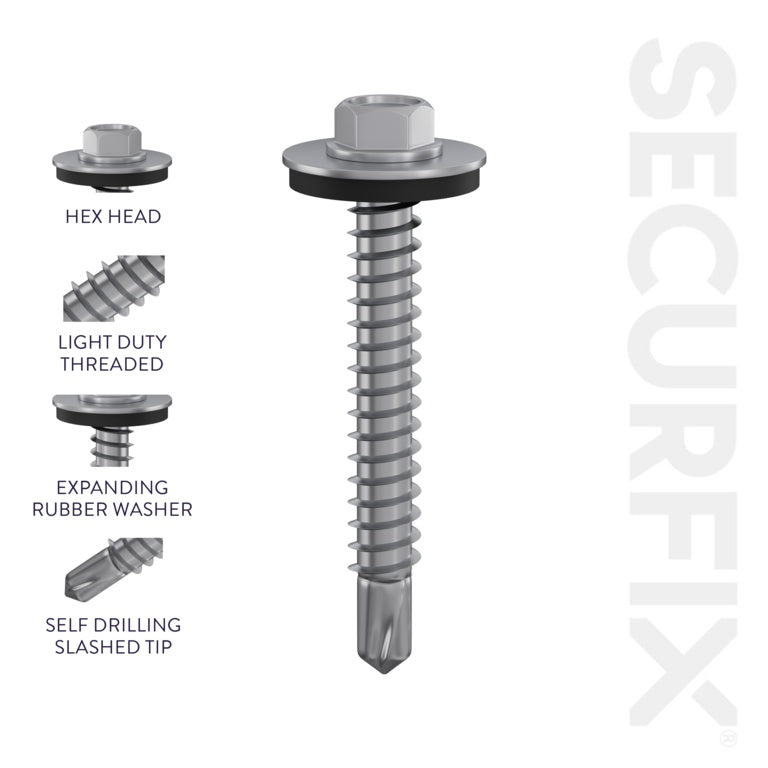 Self Drilling Roofing Screws - Size: 12 x 2 15/64" (5.5 x 57mm) | Pack 50