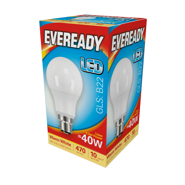 LED GLS 5.6w - 470lm Warm White 3000k B22