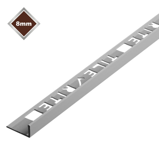 8mm L Profile PVC Tile Trim - Grey