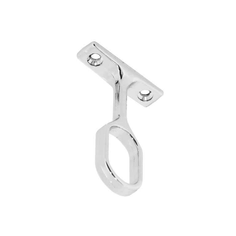 Chrome Oval Centre Bracket - 30mm Single