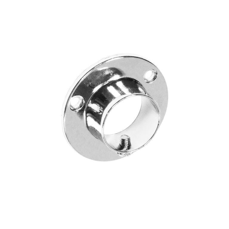 Chrome End Socket With Screw - 25mm Pack 2