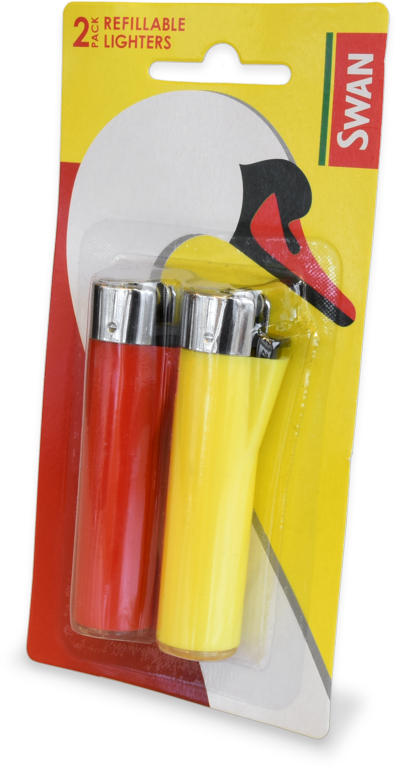 Refillable Lighters - Blister Pack of 2