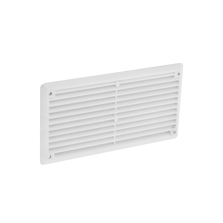 Plastic Louvre Vent White Fixed Fly - 6" x 3"