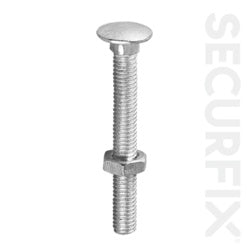 Carriage Bolt Zinc Plated M6X75mm - 20 Pack