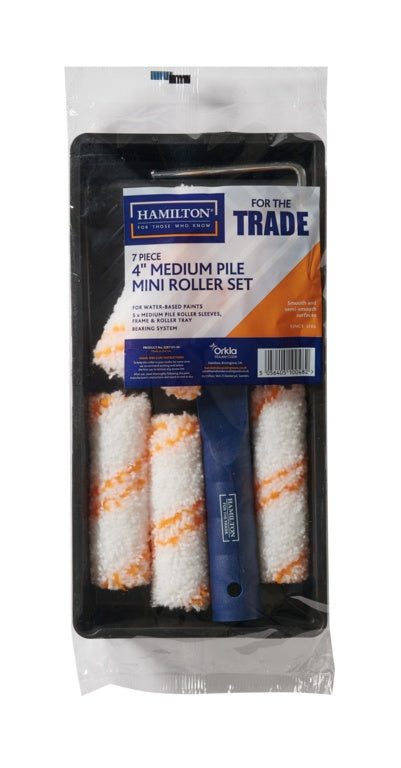 Medium Pile Mini Roller Set 4" - 7 Piece