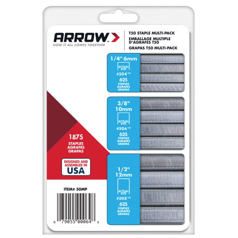 T50 Staple Multi Pack 6/10/12mm - Pack 1875