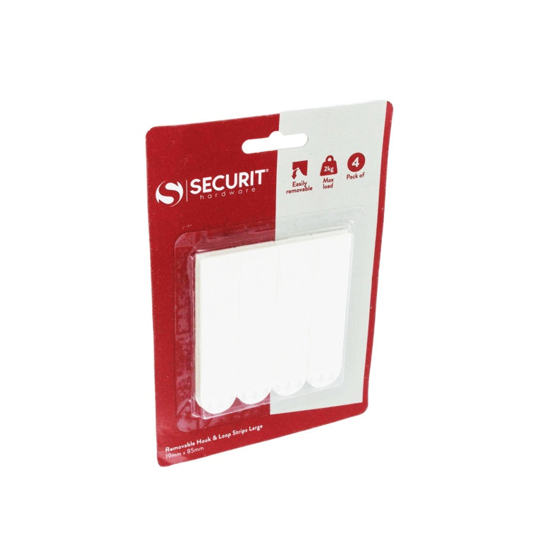Removable Hook & Loop Strips - Pack 4 Large