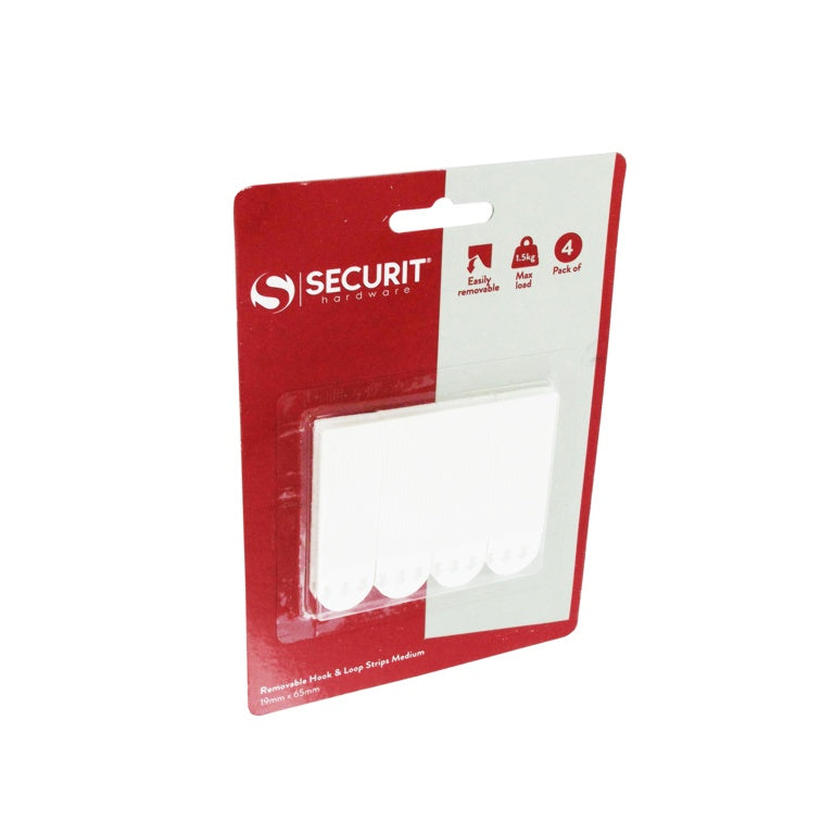 Removable Hook & Loop Strips - Pack 4 Medium