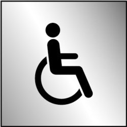 Metal Disabled Symbol - 100mmx100mm