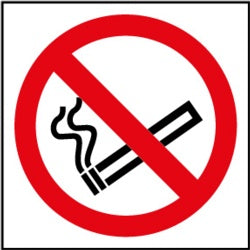 No Smoking Symbol Sign - 100mmx100mm - Pack 2