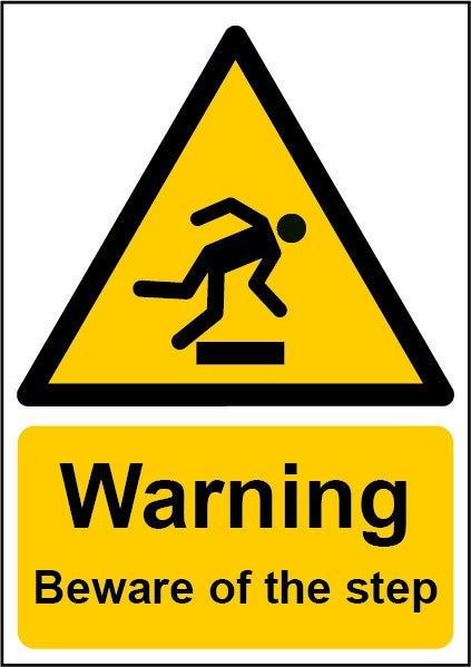 Danger Beware Step Sign - 148mmx210mm