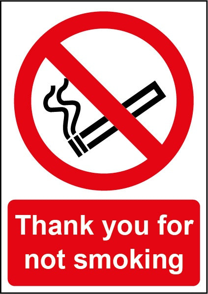 Thanks Not Smoking Sign - 148mmx210mm